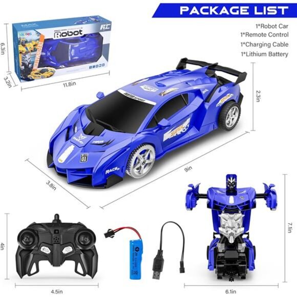 Remote Control Car, Toy for 3-8 Year Old Boys,360° Rotating RC Deformation Robot - Picture 5 of 8